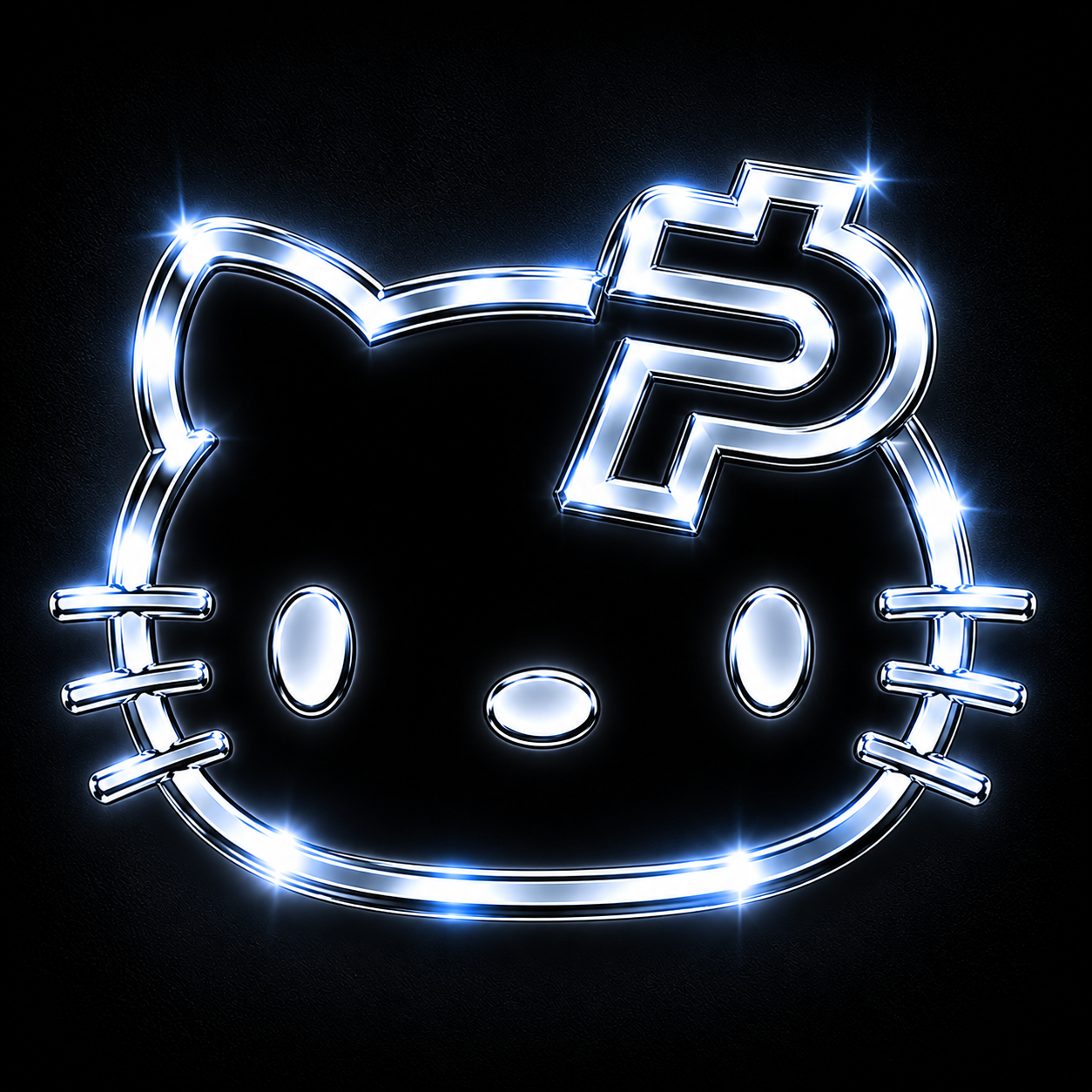 Paidkitty chrome cat emblem